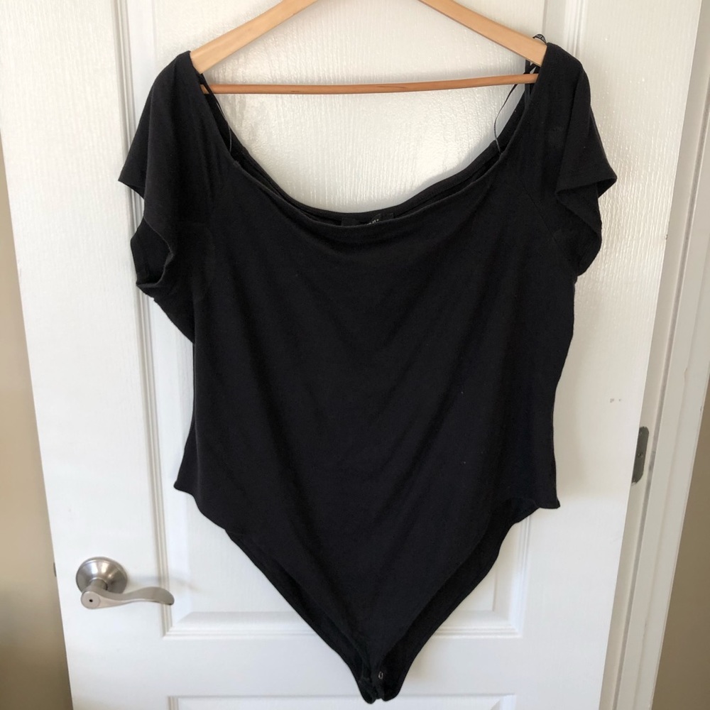 Forever 21 Bodysuit Short Sleeve Off The Shoulder